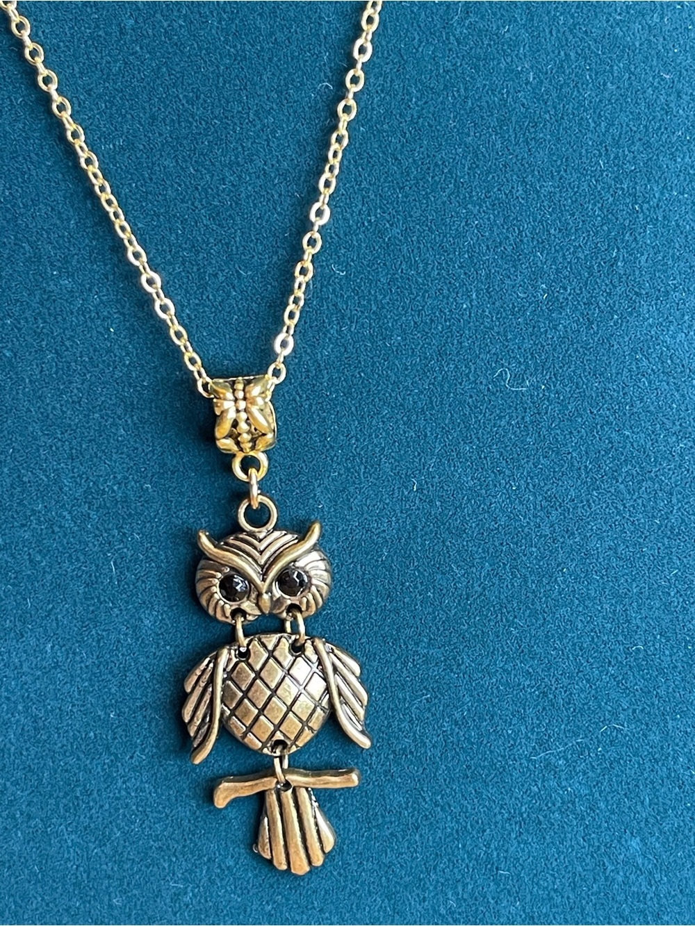 Vintage articulated owl necklace